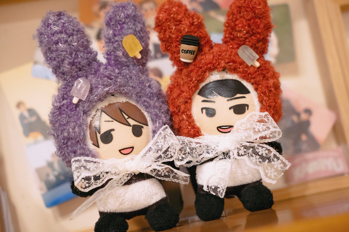 久しぶりにうさぎ編ませていただきました🫶✨✨✨色違いでめっちゃ