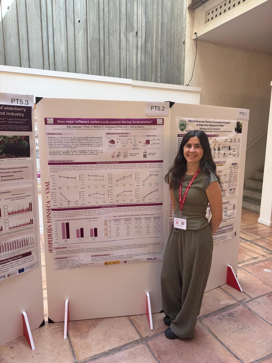 FLabfas's tweet photo. Presenting our work on fermented beverages, based on maqui an wine by- products, financed by @AgEInves @FundacionSeneca @v_agullo @CgViguera @CEBAS_CSIC https://t.co/MEnTXIZCRr