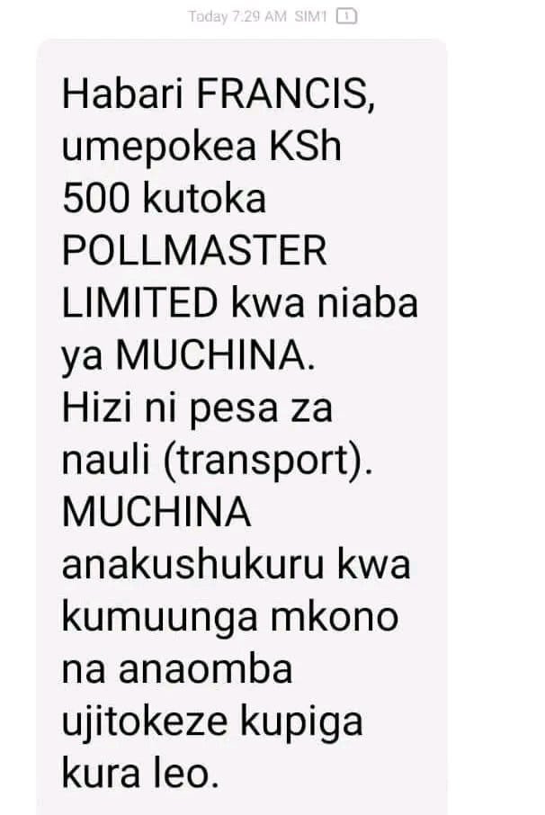 HonJBMuturi's tweet photo. I am calling upon IEBC Chairperson Erastus Ethekon and the relevant law enforcement agencies to speak up and investigate this allegations of offensive and outright bribery using mobile money transfer.

Safaricom CEO Peter Ndegwa needs to tell Kenyans why this is happening yet they are contracted by IEBC to provide telecommunications Infrustructure and technical support. If True we need nothing but resignation of both Ekethon and Ndegwa