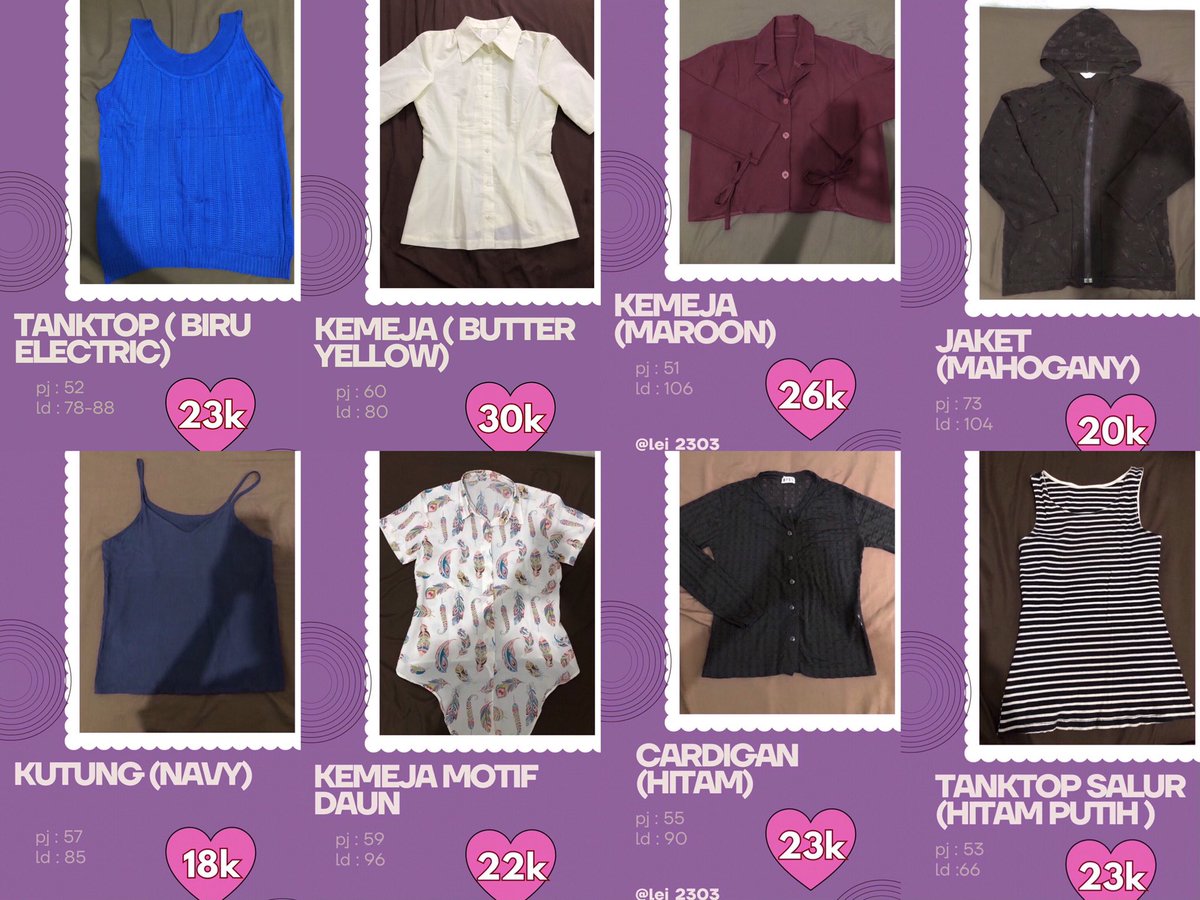 lei_2303's tweet photo. wts preloved atasan dan bawahan Murce‼️

10k-35k

📍 Kab.Bogor
co via🍊 (bisa cod)
https://t.co/GhLETElCf8
DM for detail^^
tanya tanyaa gapapa🫰🏻

wts baju atasan kemeja tanktop cardigan rajut dress sweater celana pendek rok jaket knit https://t.co/JRR2dixfz6