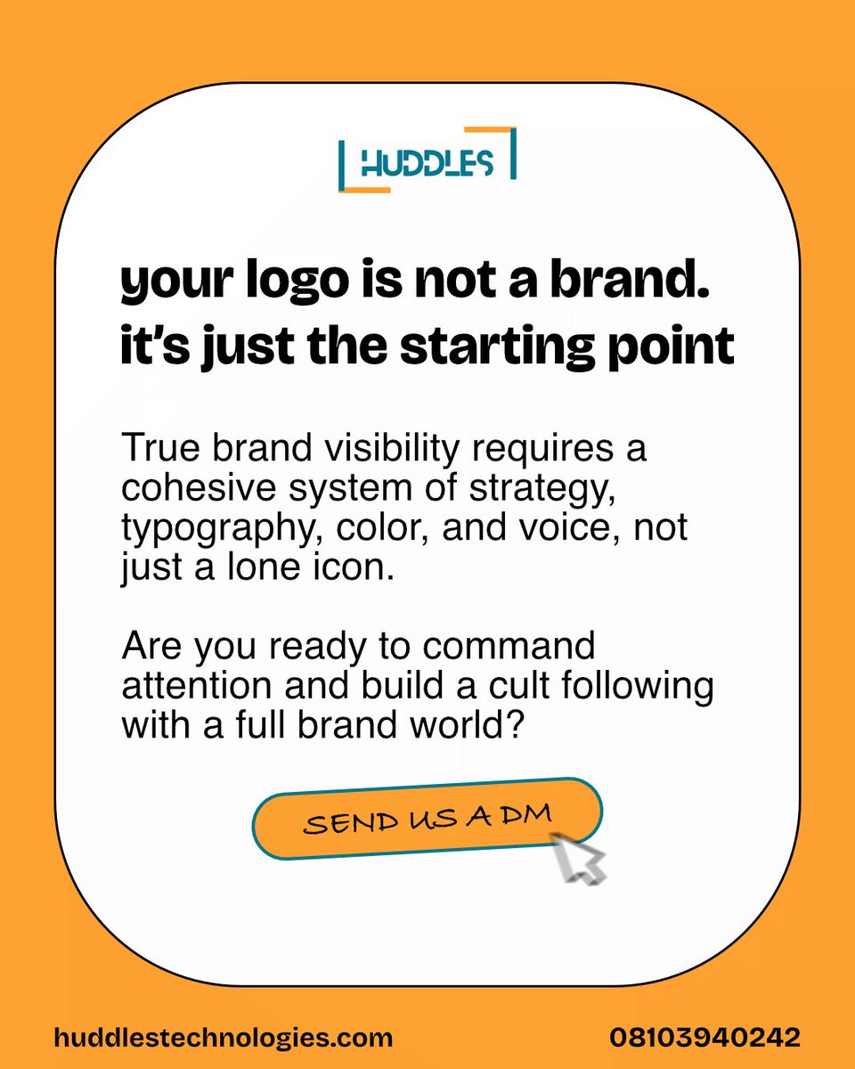 huddlestech's tweet photo. A logo gets attention. A brand builds recognition.

Your logo isn’t the destination, it’s the starting point. The real magic happens when strategy, visuals, and consistency work together.

#branding #brandidentity #logodesign #graphicdesign #visualidentity https://t.co/dnYR1qJGxj