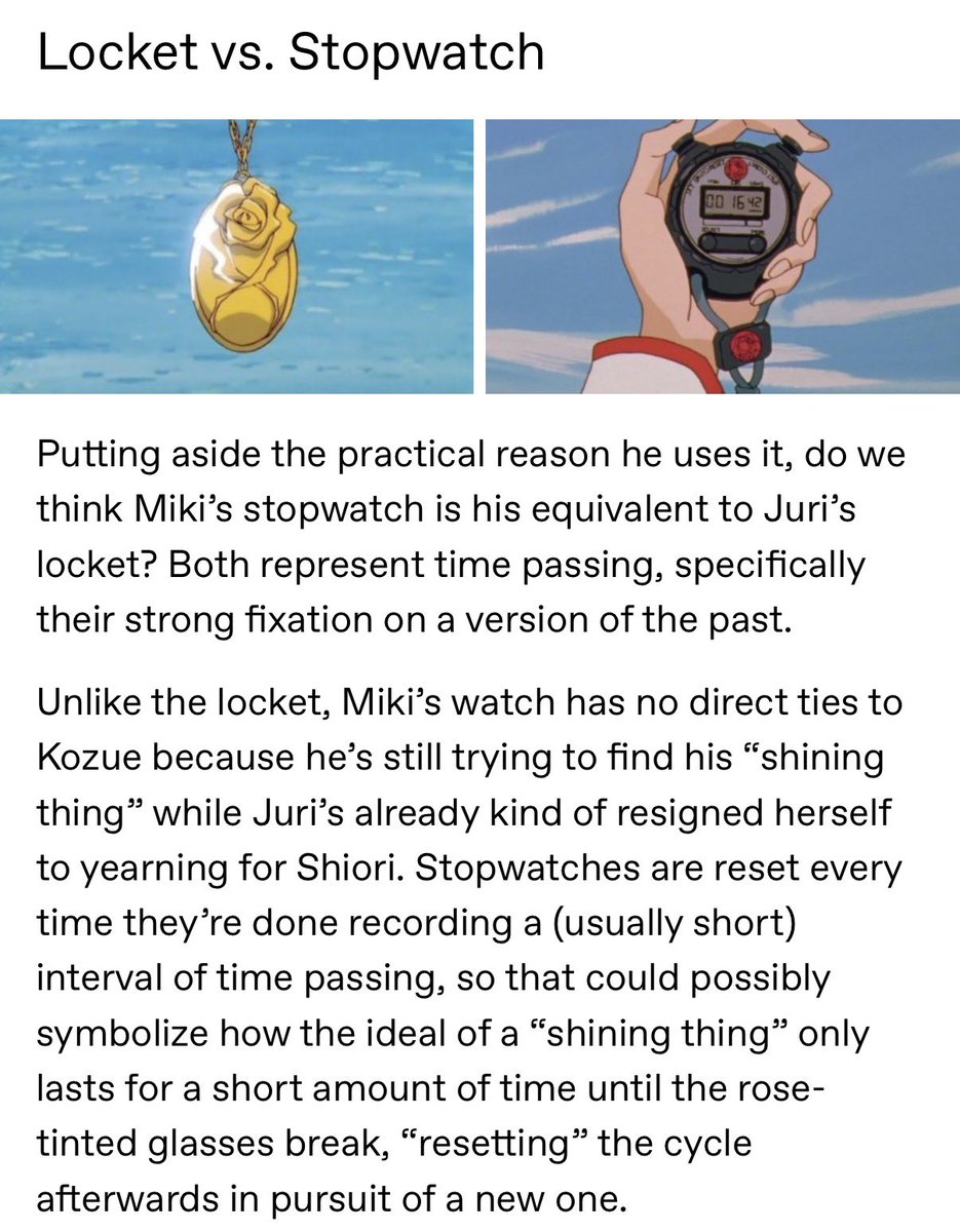 ne0matic's tweet photo. Juri’s locket vs. Miki’s stopwatch #rgu https://t.co/jXCfErl78q