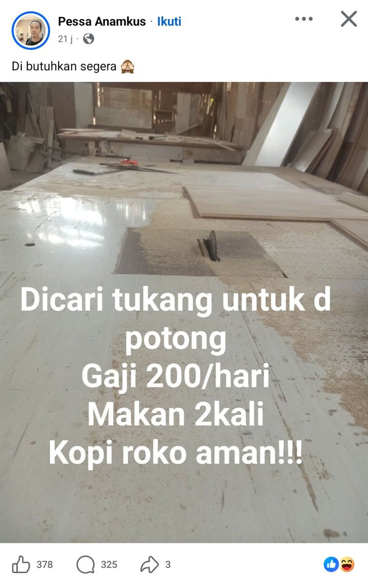 semiberiman's tweet photo. Loker neng facebook https://t.co/viYh6r1Kys