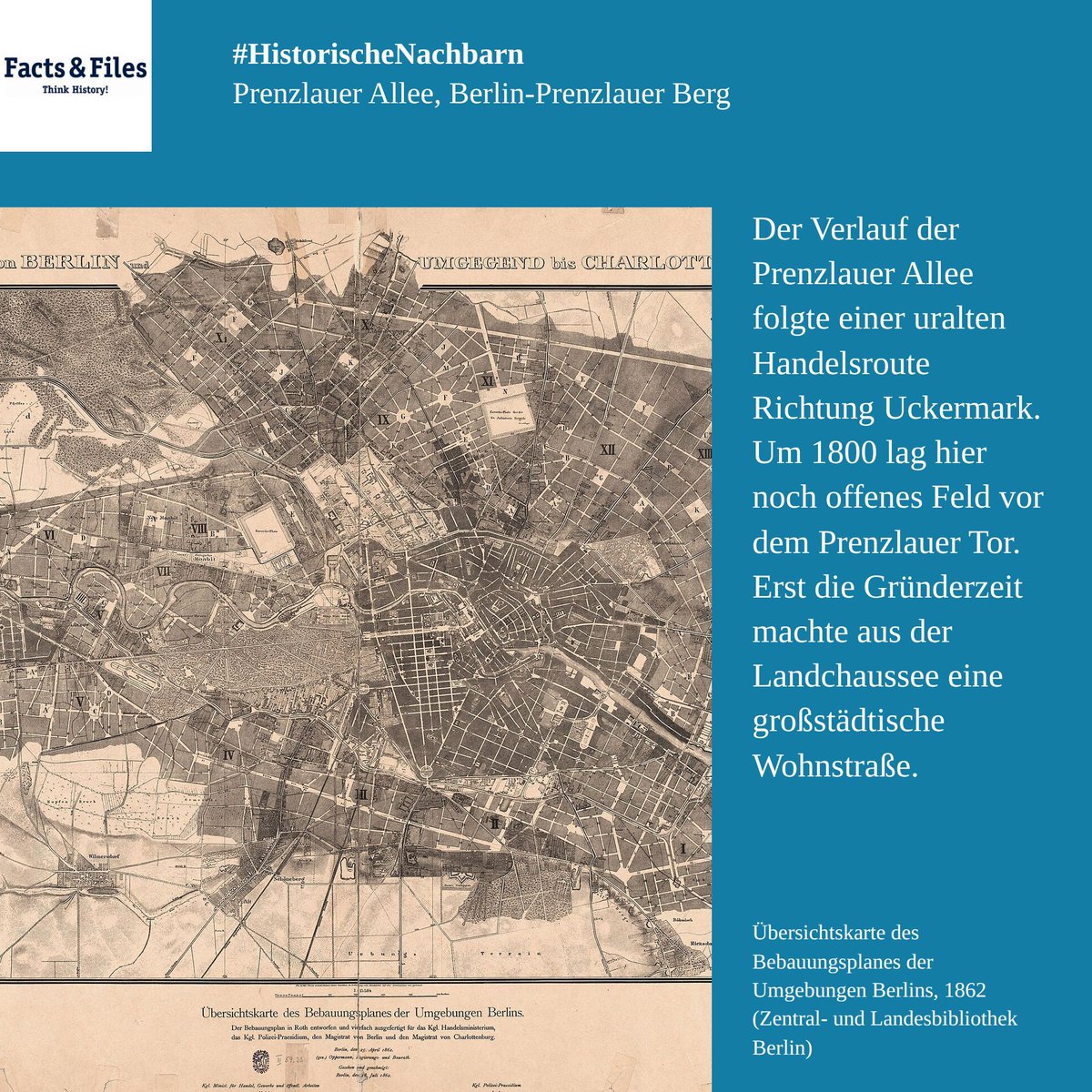 FFHistorians's tweet photo. Weiter geht es mit #HistorischeNachbarn!
🏠🗃️ Die Prenzlauer Allee in Berlin ging auf einen alten Fernhandelsweg nach Prenzlau zurück. Bis 1824 hieß sie schlicht „Heinersdorfer Weg“. Mit dem Hobrecht-Plan wurde daraus ab 1878 die Prenzlauer Allee. #Berlin #PBerg #Geschichte https://t.co/vkW9xFY7Qa