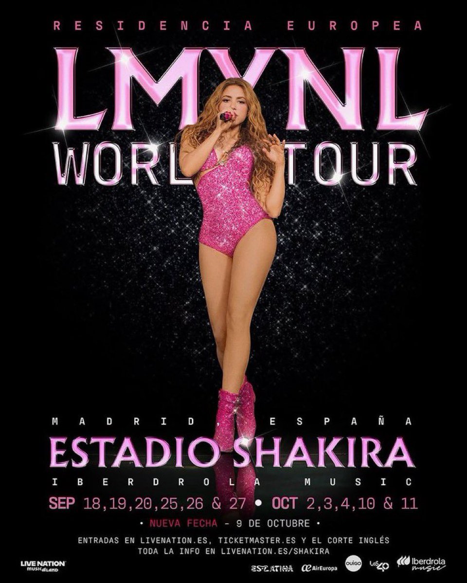 shakira_crave's tweet photo. New official poster for Shakira’s “Las Mujeres Ya No Lloran World Tour: European Residency” https://t.co/TmAmL3NHVc