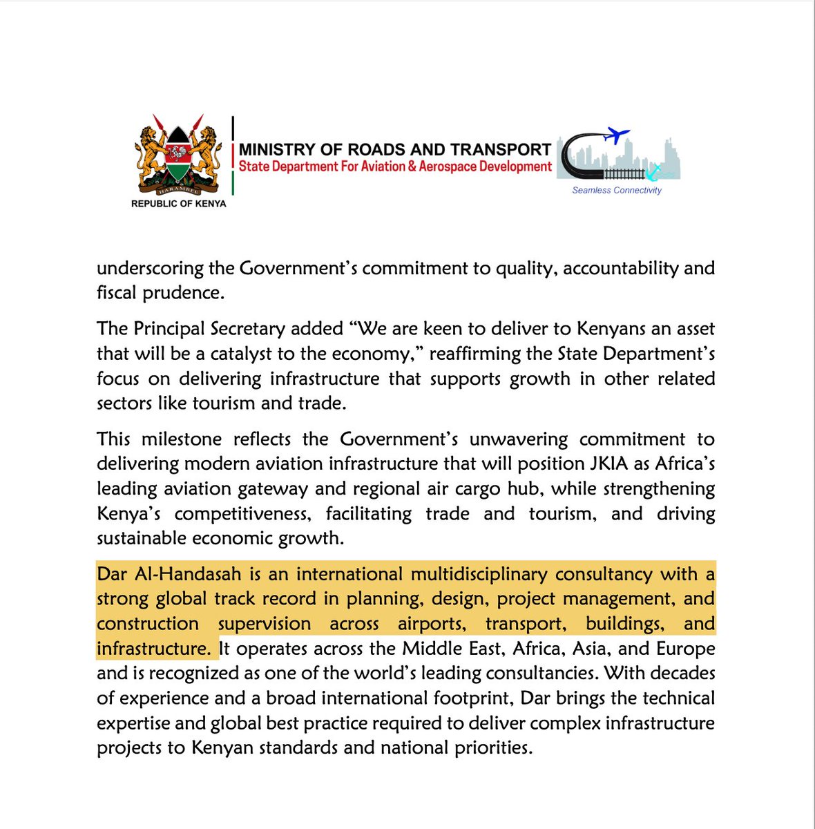 AmbokoJH's tweet photo. Dar Al-Handasah Consultants bags deal to spearhead the modernisation of Jomo Kenyatta International Airport. https://t.co/aEkvklGmoz
