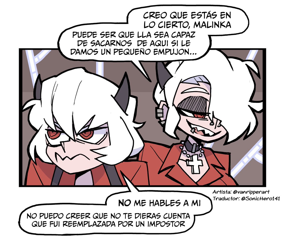 SonicHero141's tweet photo. @vanripperart "Inquebrantable y Lo Desconocido/Sin Rostro (28/43)"
Spanish version/ Versión al Español
Hope you like it guys!
#Helltaker #Malina #pandemonica #Modeus #Lucifer #Zdrada https://t.co/awxr5LPY4P
