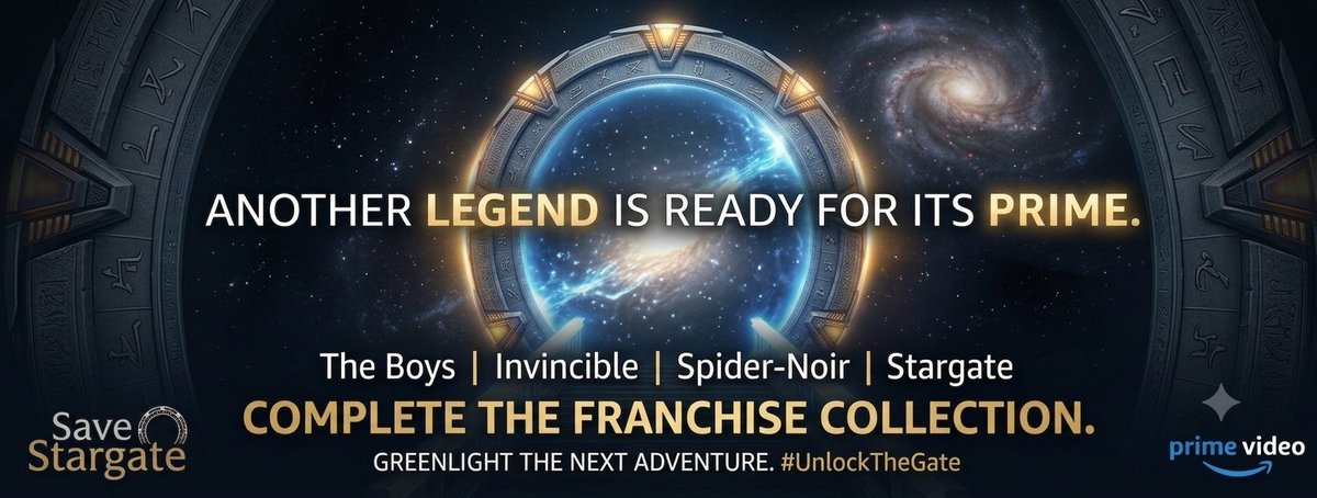 sleepytrekkie's tweet photo. @PrimeVideo The Boys. Invincible. Spider-Noir. Only on Prime. Stargate.
Only on Prime. #SaveStargate #STARGᐰTE #Stargate #DialTheGate https://t.co/xxgYl9dJnE