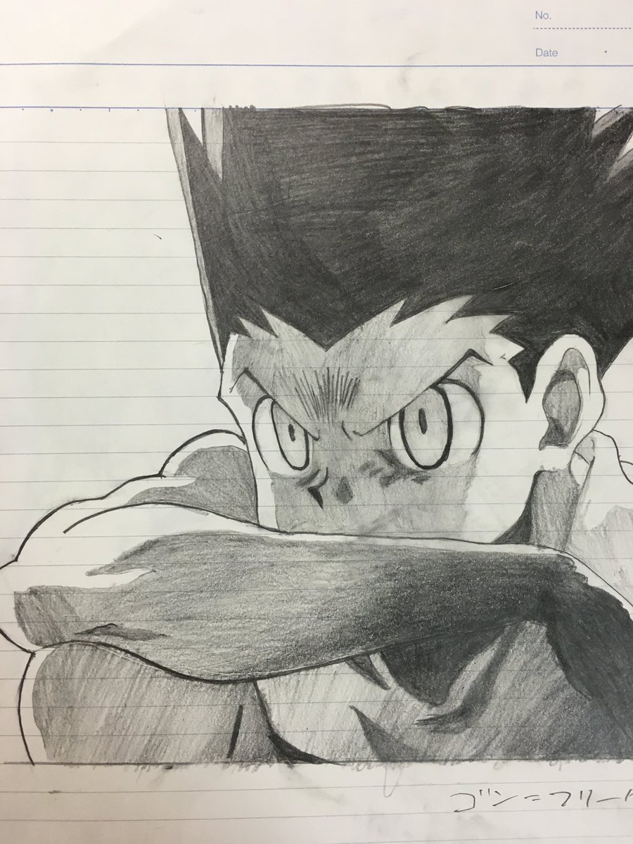 BULLUSHI_2faced's tweet photo. ハンターハンター盛り上がってるし高2の頃描いた模写でも上げておくか〜 https://t.co/YuByBxh3ON