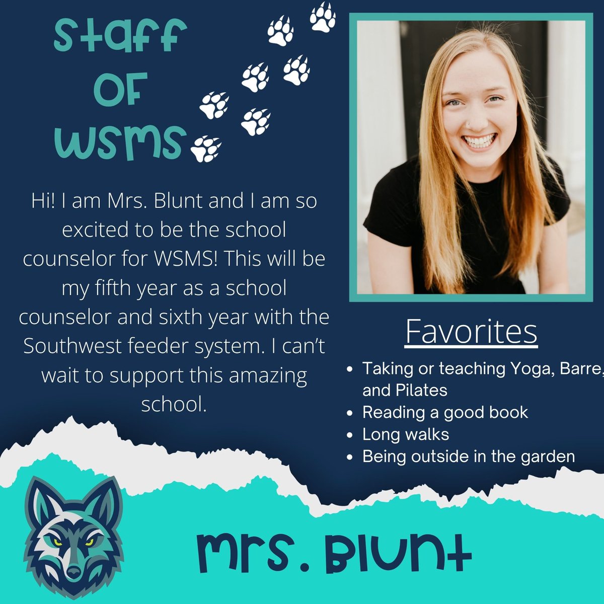 WSMCoyotes's tweet photo. Meet Our WSMS Staff!  We’re excited to introduce the incredible educators and staff members joining the Wolf Springs Middle School family.  Let’s give them a warm Coyote welcome as we prepare for an amazing year together! https://t.co/rSnQoBivrQ