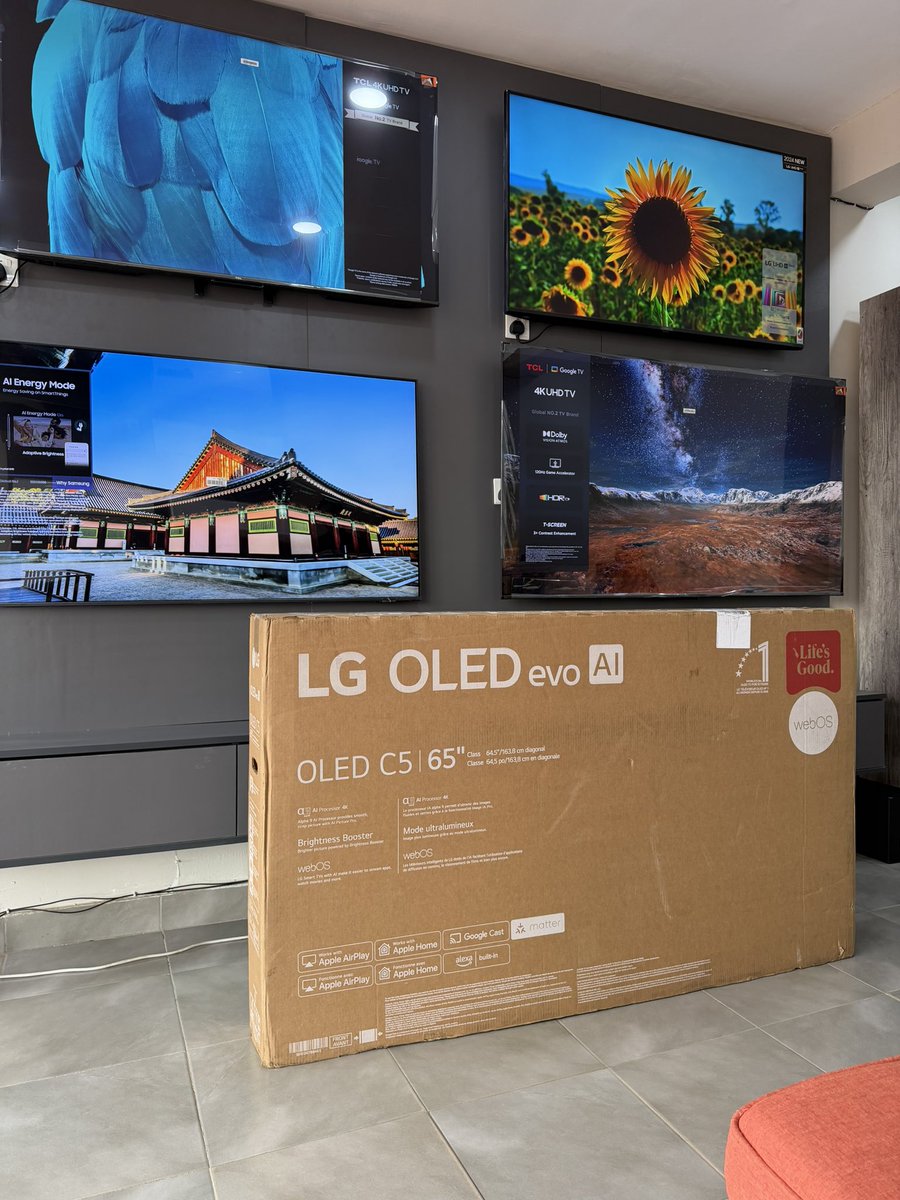 sja_electronics's tweet photo. TCL, Samsung & LG Smart TVs in stock!

TCL FHD QLED 
32” GH₵ 2,099
43” GH₵ 2,999
50” GH₵ 3,899

TCL 4K UHD
55 GH₵ 4,999
65 GH₵ 7,699
75 GH₵ 9,999

Samsung Crystal UHD 4K
55 GH₵ 6,999
65 GH₵ 8,899
75 GH₵ 13,799
85 GH₵ 20,999

LG UHD 4K 
65 GH₵ 8,999
75 GH₵ 13,799

LG OLED 
65 GH₵ 20,999
77 GH₵ 37,999

Talk to us! 
☎️059-861-7460

Visit us - SJA Electronics on Google maps 
📍Ashaley Botwe, Top Floor of the building adjacent Peace Be Plaza.