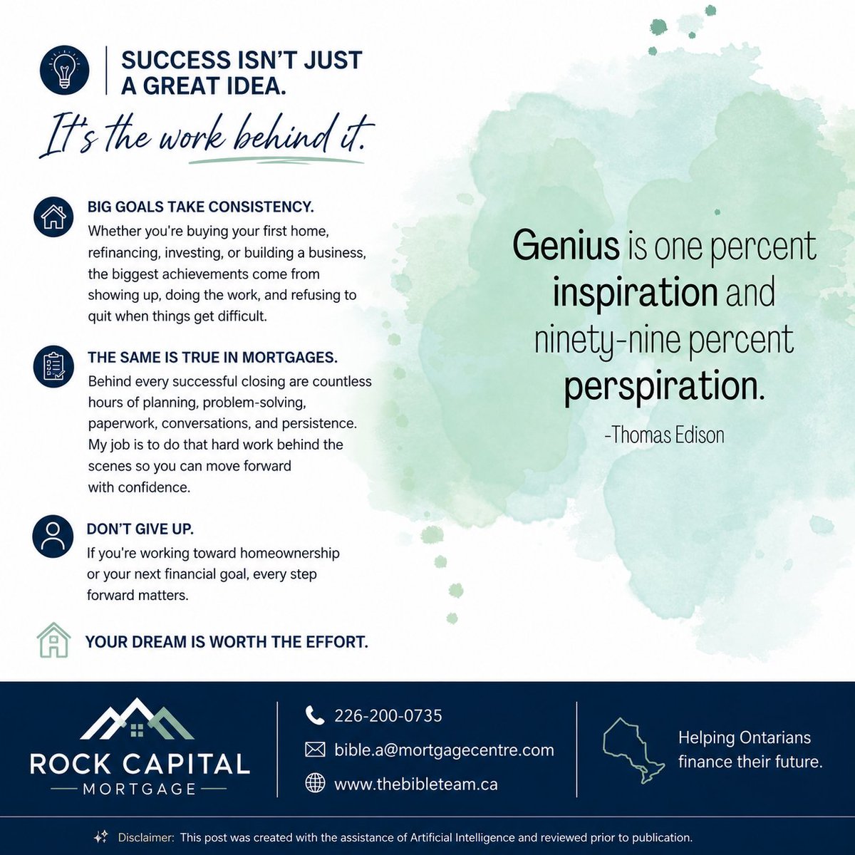 amanda_bible's tweet photo. 💡 "Genius is one percent inspiration and ninety-nine percent perspiration."
— Thomas Edison

Success rarely happens by accident. https://t.co/iom4lLPAvN