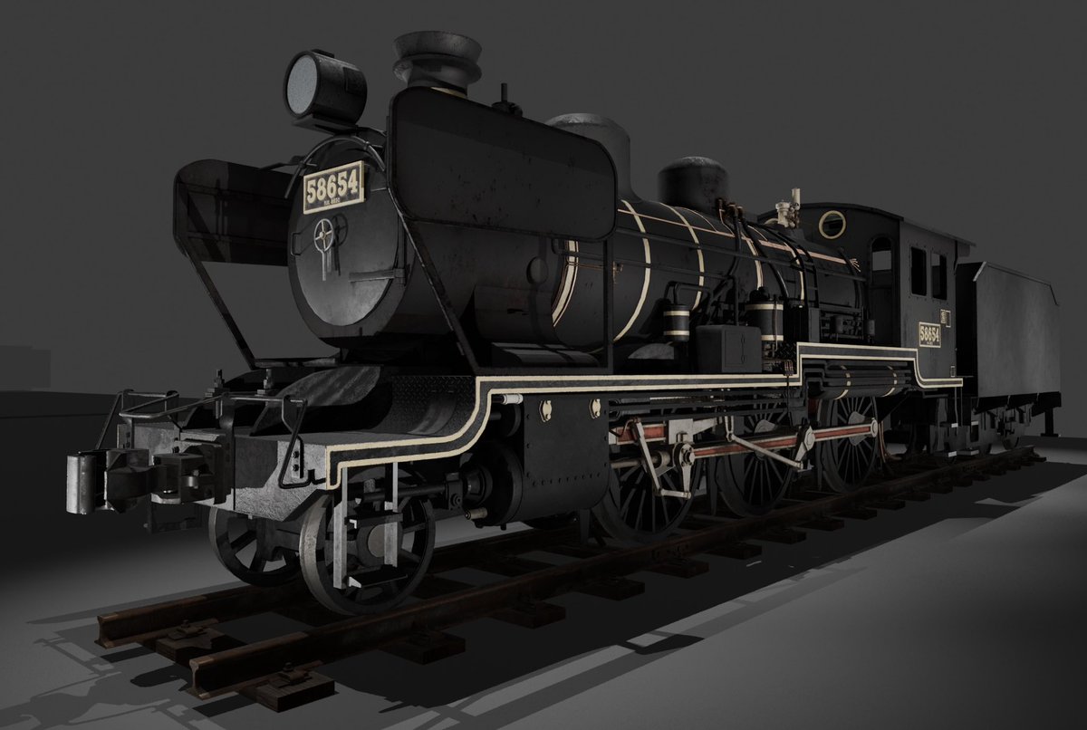 8620型蒸気機関車58654号機 blenderとsubstance painterで制作しました