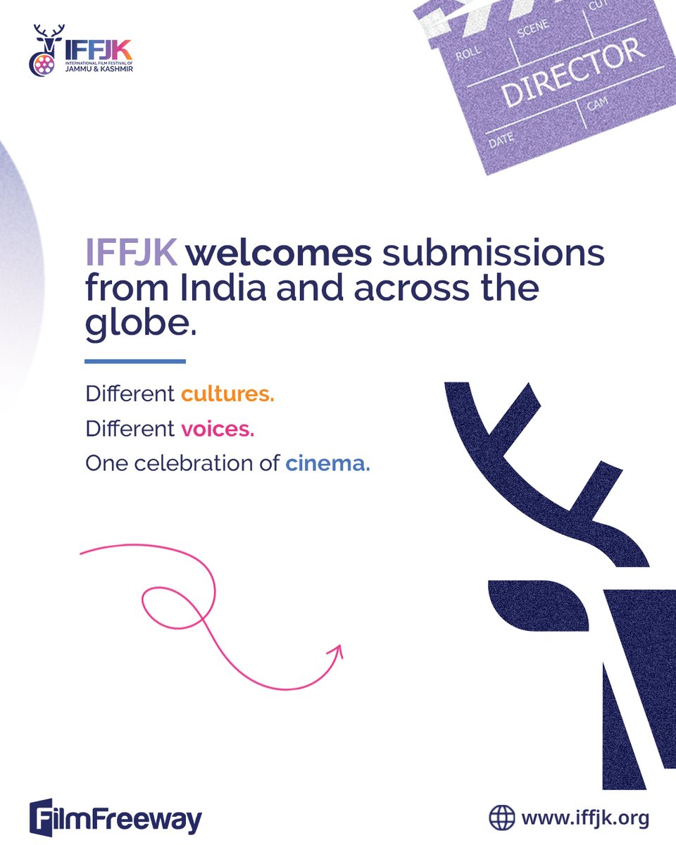 iffjk26's tweet photo. Have a story to tell? It belongs at #IFFJK2026. 🎬

Whether you're a student, indie filmmaker, debut director, or industry professional, this is your chance to showcase your vision on a global stage.

Submit your film via the https://t.co/SJnkigyQuR.

#CallForEntries #IFFJK2026 https://t.co/VCofcMjX0h