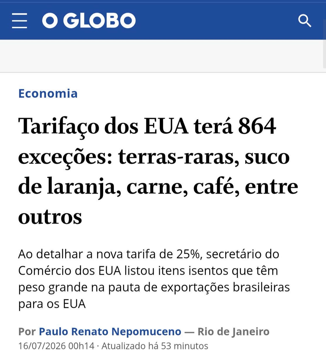 deccache's tweet photo. Trump tá basicamente dizendo: vou tarifar um monte de coisa para ferrar vocês, mas não vou colocar terras raras na lista pq acho vocês otários e isso aí quero que vocês me entreguem quase de graça mesmo.

Tem que proibir qualquer exportação de terras raras pros EUA pra ontem. https://t.co/11skAXRczx