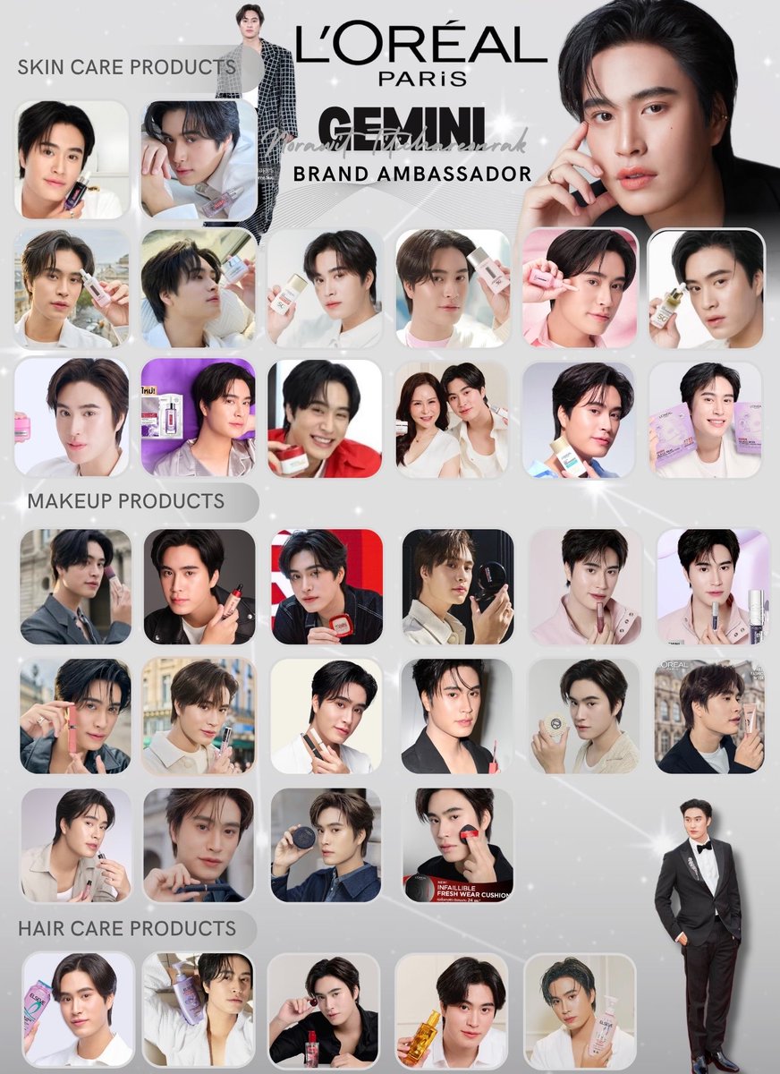 BOWWIEE4's tweet photo. “เจมีไนน์ นรวิชญ์” Loreal Paris Brand Ambassador  1 แบรนด์ 3 ไลน์สินค้า 35 ตัว🔥

ครบจบคนของเจมีไนน์สวยยกด้อม😂
#Gemini_NT #เจมีไนน์ https://t.co/XYt6g5VF7L