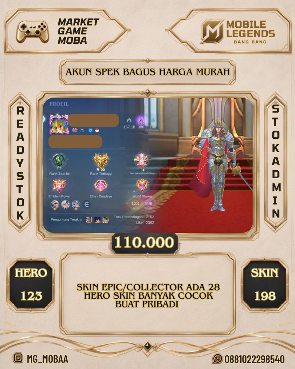 mgmobs2323's tweet photo. WTS AKUN ML SPEK BAGUS 
Log moonton (sepaket) 
fullspek &amp; testimoni cek ig mg_mobaa https://t.co/rXwX5Svts4