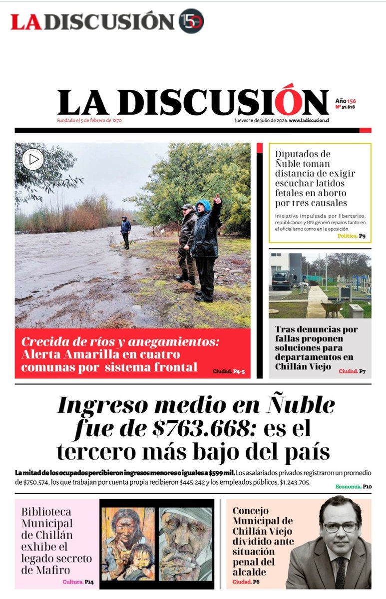 damikgi's tweet photo. Ñuble no puede conformarse con empleos de bajos ingresos
Si la mitad de los ocupados recibe $599 mil o menos, el desafío es claro: más productividad, inversión, formalización, innovación y mejores oportunidades
El desarrollo debe llegar al bolsillo de las familias #Ñuble #Emple https://t.co/HX2zFUEr9r