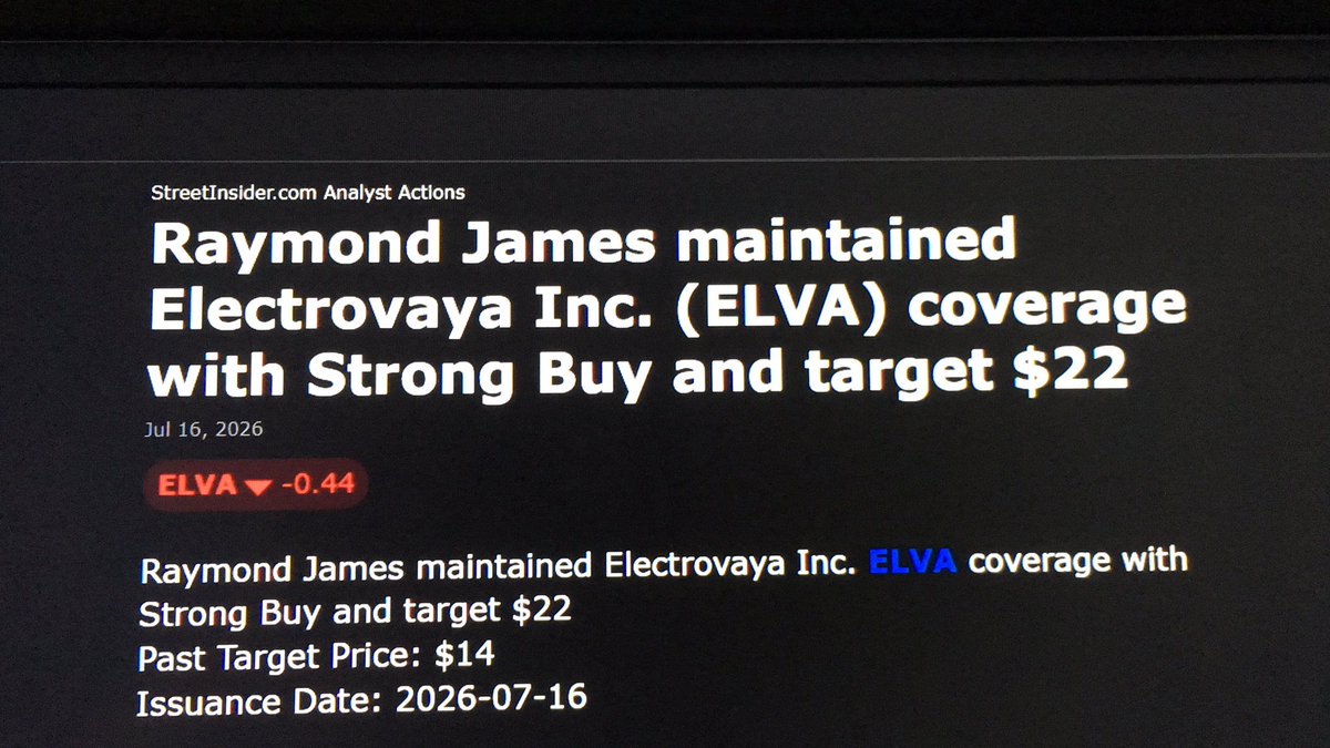 linhduluth's tweet photo. To all traders stock:ELVA stock is flat new headline yesterday/ pre market low volume https://t.co/4YYcYgz3wT