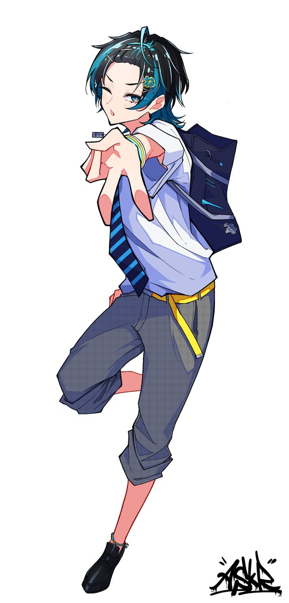kurakuwakurai's tweet photo. 立ち絵イラスト担当させていただいた動画が公開されてました！
平成のギャル男ってこんな感じだったよなぁ…と思い出しながら制作できて楽しかったです。
ご依頼ありがとうございました！🙇‍♂️ https://t.co/8YcMvolpHJ