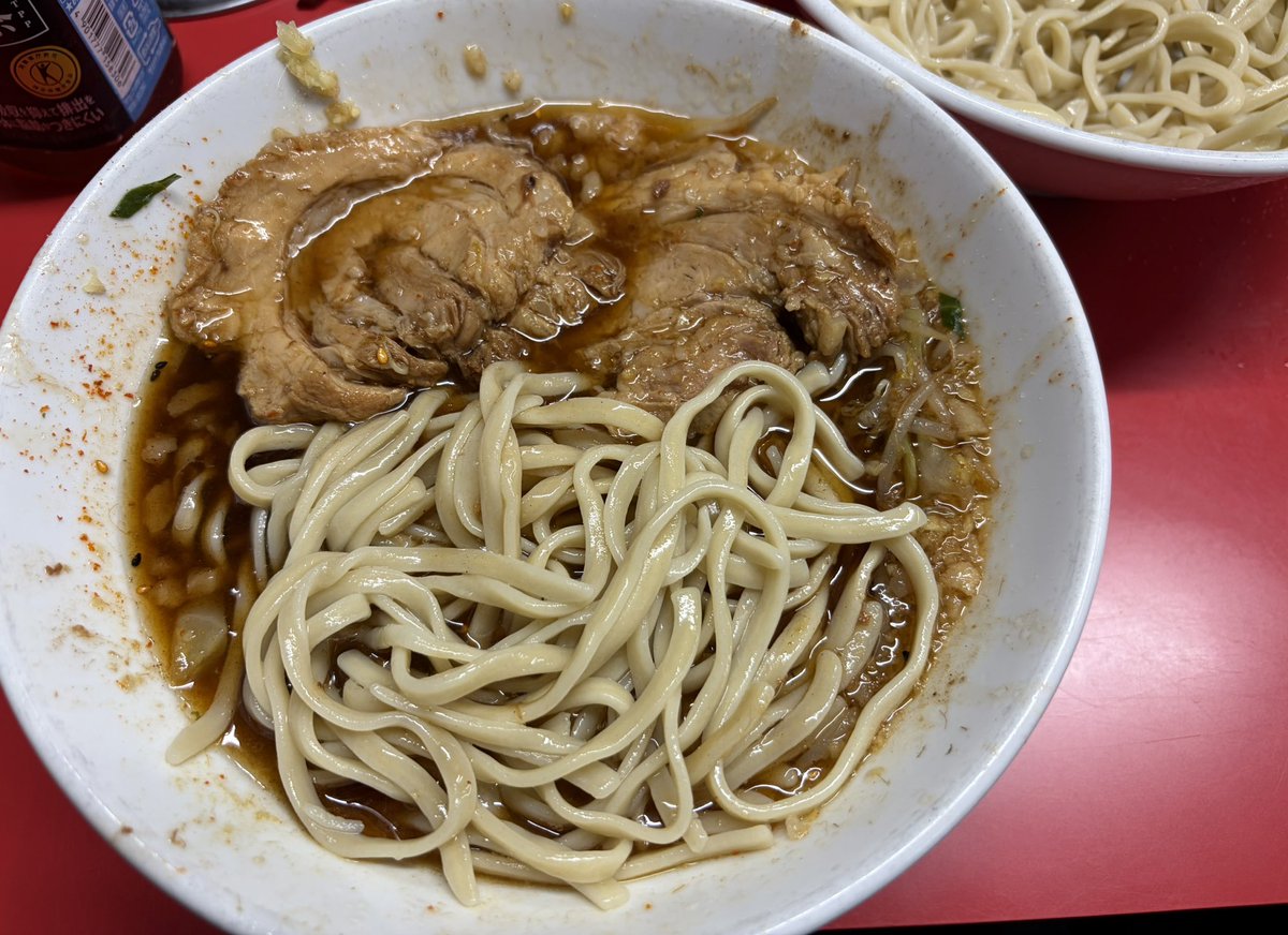 sendaiten's tweet photo. ラーメン二郎 仙台店2 小つけ麺 麺少なめ ニンニク抜き 生姜！今年2杯目の仙台店2つけ麺も超〜美味しかったです！ごちそうさまでした！ https://t.co/5PkwIxfalC
