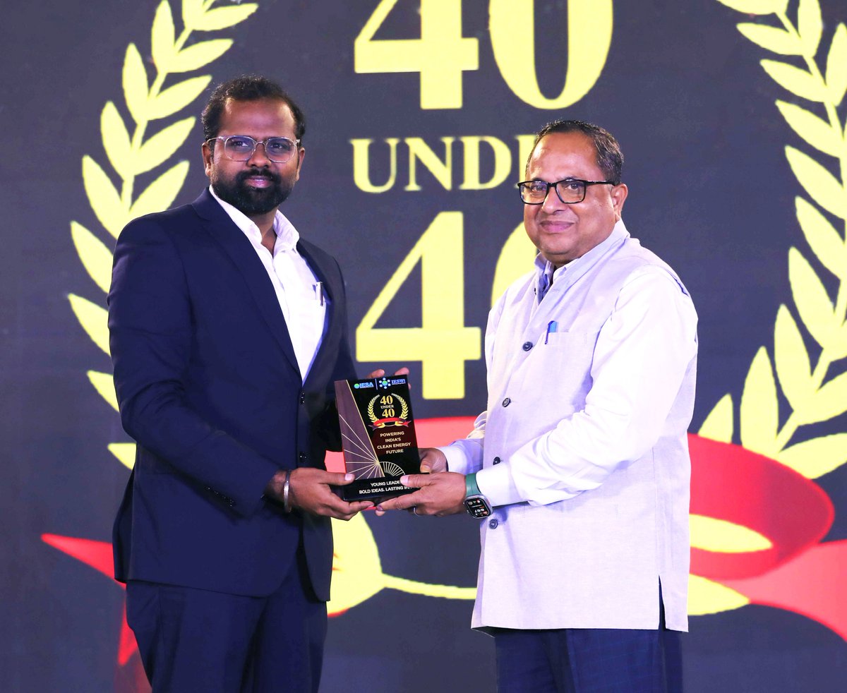 EpsilonGraphite's tweet photo. Congratulations to Sindhura S. on being recognized in @IndiaESA's 40 Under 40 at India Energy Storage Week 2026.
This recognition reflects his dedication to India's clean energy ecosystem.
A well-earned honour and an inspiration for the next generation of leaders. https://t.co/JjxQy71Q1I