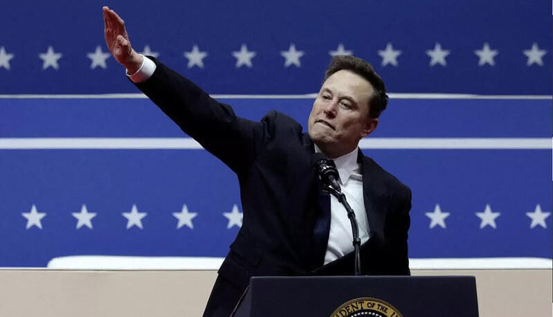 humanite_fr's tweet photo. Ingérence et salut nazi, pourquoi le soutien d’Elon Musk à Marine le Pen pour la présidentielle 2027 embarrasse le RN 

➡️ https://t.co/y9adEnz3xl https://t.co/MAxPRBZqON