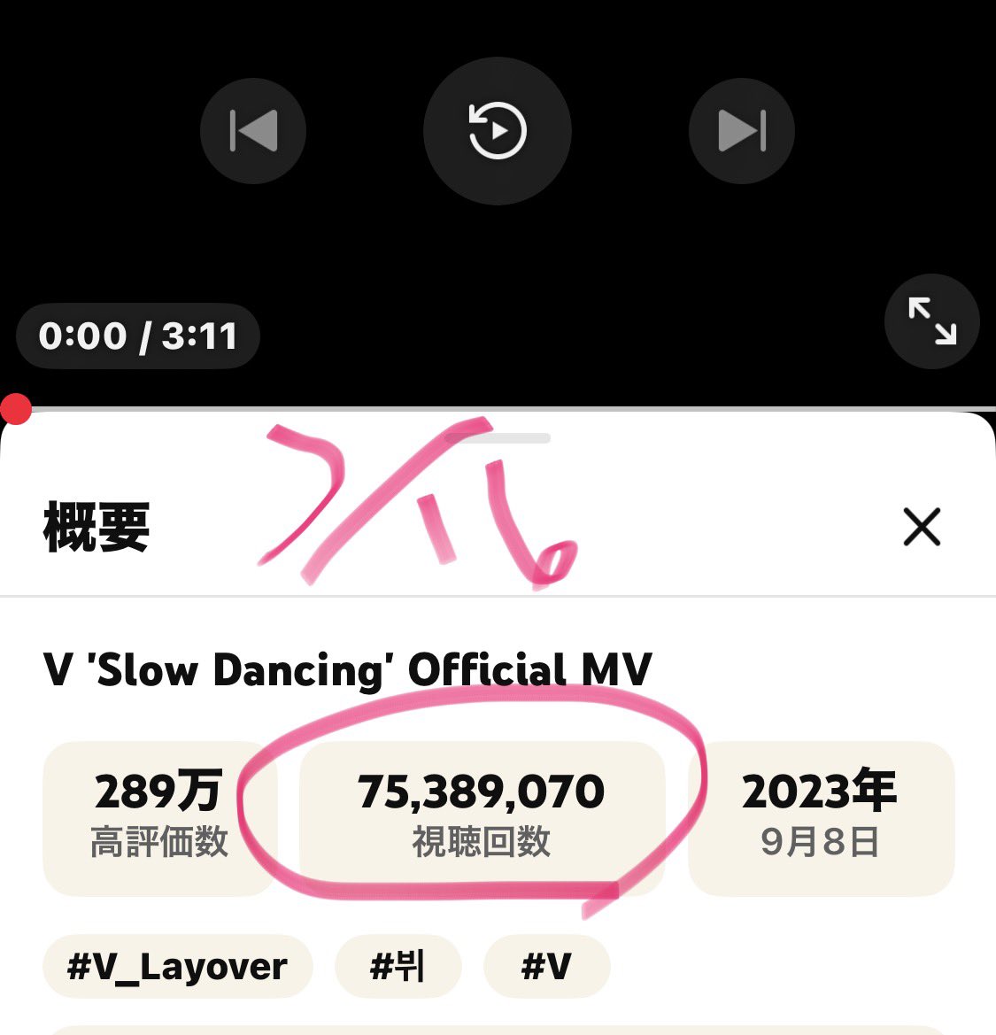 yokoron8686's tweet photo. 7/16
テヒョンさんの歌も応援♡✨
【Slow Dancing】🕺
8000万回まで 4,611,000回✊🏻 ̖́-
🔗https://t.co/TN3uzxKfgU…
【WinterAhead】🧸
3000万回めざして✊🏻 ̖́-
🔗https://t.co/AHi3hYGT55
#BTSV #방탄소년단뷔
#V_SlowDancing
#WinterAhead
BORAHAE TAEHYUNG https://t.co/VRBWuqCgUq
