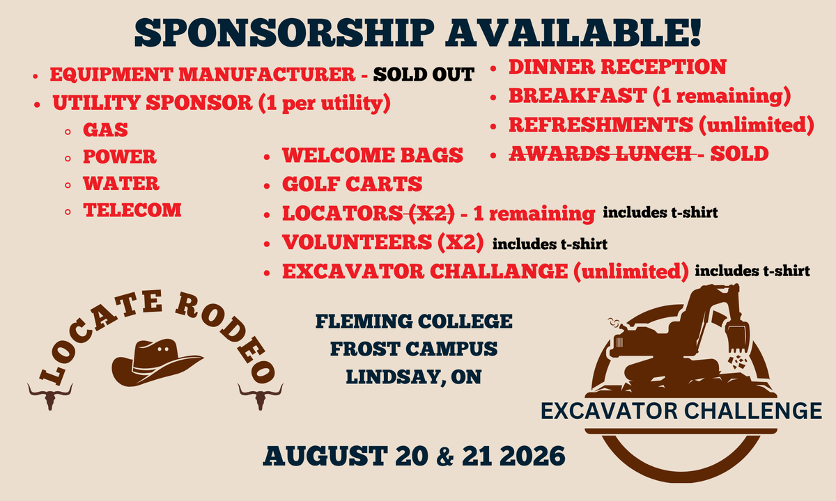 ORCGA_Pres_CEO's tweet photo. Put your brand in front of Ontario's damage prevention community! Sponsorship opportunities are available for every budget at the Locate Rodeo &amp; Excavator Challenge.

This event wouldn't be possible without the support of our sponsors.
👉 Become a sponsor: https://t.co/Fgcz44QlAd https://t.co/XLxggs0U6b