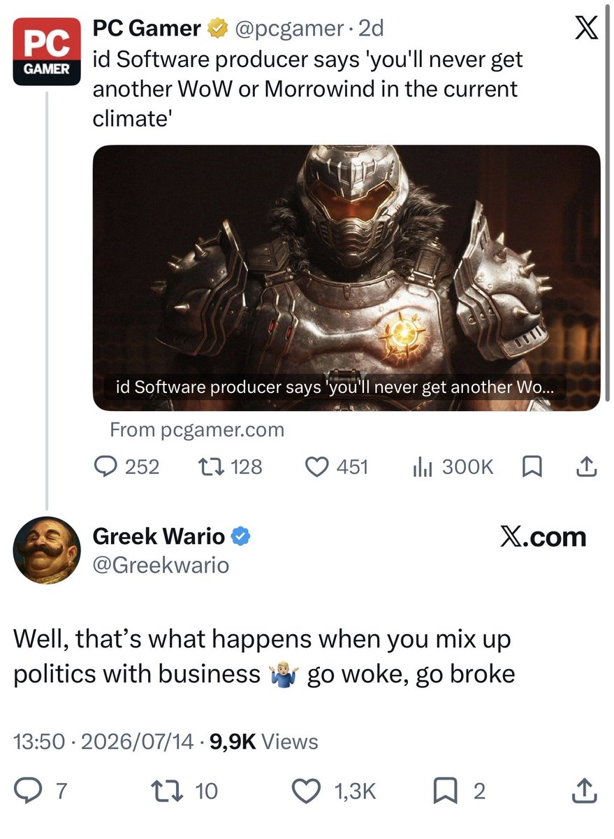 edithmaison's tweet photo. The real reason that you couldn’t make Morrowind today is because of Woke https://t.co/ENqcziNztq