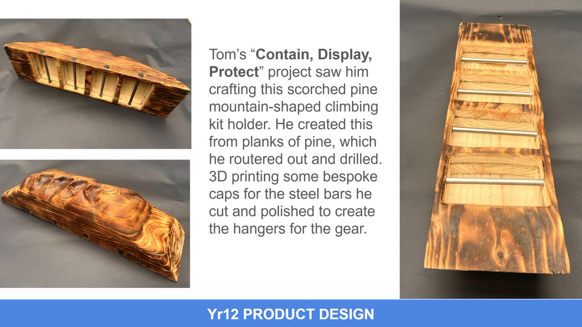 KirkbieKendal's tweet photo. One of the final projects from our Y12 students: they were challenged to design and make something to 'contain, display, &amp; protect' an item that is precious to them.
The creativity and range of design and manufacturing skills on display are outstanding. 🌟
#Greatwork #Creativity https://t.co/wWM8EpYapC