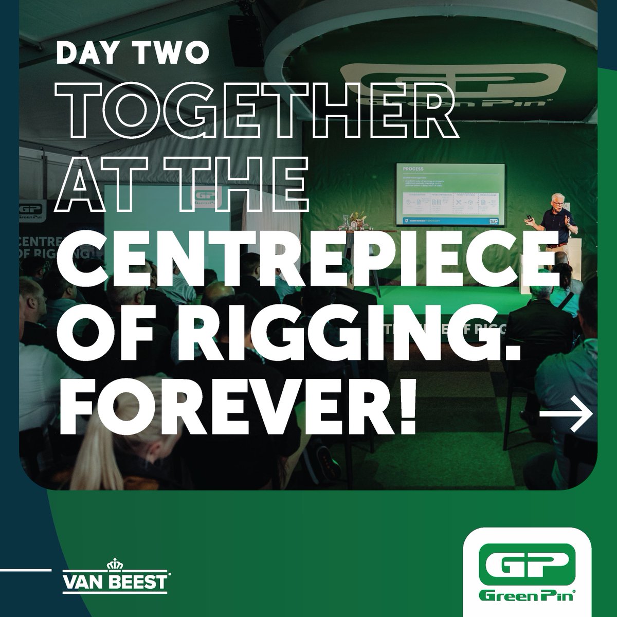 VanBeestBV's tweet photo. 𝗧𝗼𝗴𝗲𝘁𝗵𝗲𝗿 𝗮𝘁 𝘁𝗵𝗲 𝗰𝗲𝗻𝘁𝗿𝗲𝗽𝗶𝗲𝗰𝗲 𝗼𝗳 𝗿𝗶𝗴𝗴𝗶𝗻𝗴. 𝗙𝗼𝗿𝗲𝘃𝗲𝗿!
What a way to close our Global Distributor Event!
Highlights & photos on LinkedIn: https://t.co/9H8MvyJ1Pu
See you at the next one.
#greenpin #centrepieceofrigging #globalevent https://t.co/KP0lLRzP32