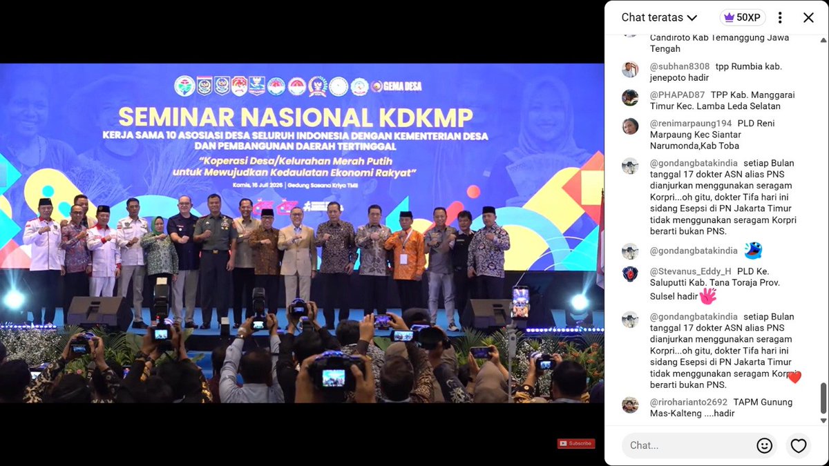 Ritonomuhamad1's tweet photo. Koperasi Desa/Kelurahan Merah Putih untuk Mewujudkan Kedaulatan Ekonomi Rakyat

Seminar Nasional KDKMP TMII 2026

@Prabowo
@YandriSusanto27
@ArizaPatria
@KemensetnegRI
@KemendesaPDT

#SeminarNasionalKDKMP
#KementerianDesaPDT
#BPSDMKementerianDesaPDT https://t.co/uByIjC1TpQ