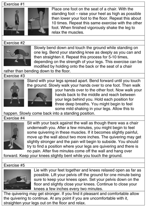 Helios_Movement's tweet photo. If you don't have time, money or whatever excuse you use in order not to look into these tools, then just stretch once in the morning and once in the evening.

That's it.
It's free and can be done within 5 minutes (if you have time to be on socials, you have 5 minutes to stretch).

When animals in the wild experience a traumatic event, they pass through their freeze response by trembling.      

In one study for example where mice were deliberately traumatized, half of the mice were allowed to tremor naturally after the trauma and the other half were prevented from trembling.       

It was discovered that the mice that were not allowed to successfully go through their natural tremoring process had reduced resiliency to subsequent life-threatening experiences.      

This brings us to TREs.     

Trauma-releasing exercises (TREs) were designed to engage the primitive mammalian survival mechanism used to recover from a traumatic event.       

The same tremors found in other mammalian species can also be easily evoked in the human species through a series of five simple exercises.       

The exercises produce a slight fatigue in the major muscle groups of the legs and pelvis.       

This is done by isolating the muscle groups and exercising them individually (tap in the pic).      

Disclaimer: Consult your therapist, psychiatrist etc before using these.