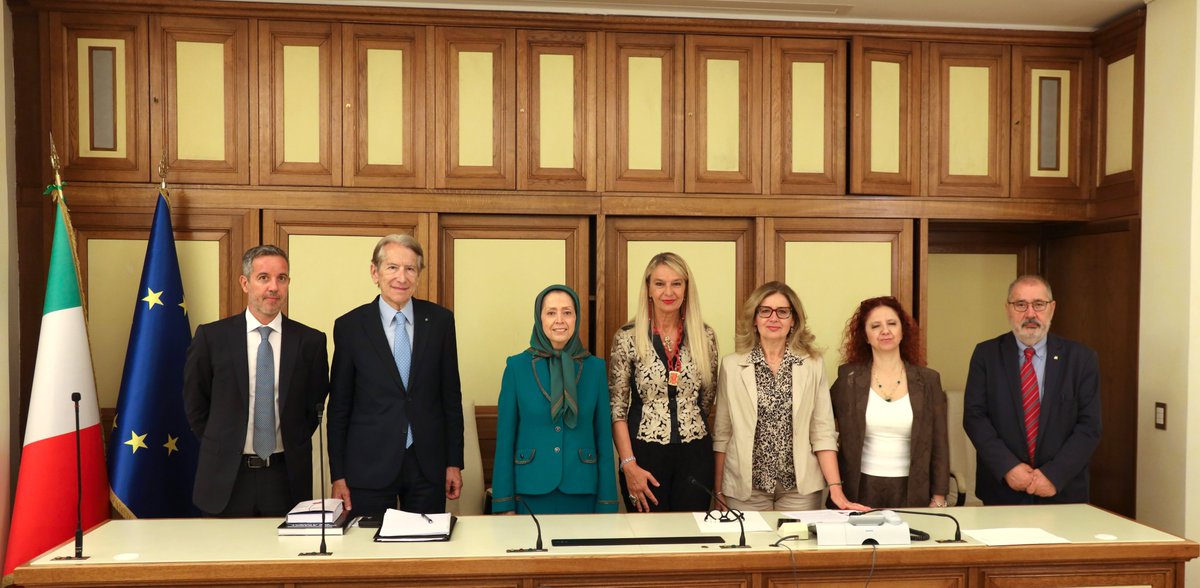 Maryam_Rajavi_F's tweet photo. Ce jeudi, lors de la réunion officielle de la Commission des #droitshumains du Sénat italien, j’ai exposé la situation extrêmement préoccupante qui sévit en Iran et rappelé la responsabilité des pays européen, notamment de l’#Italie, dans ce domaine. 
Les sénateurs ont condamné les exécutions arbitraires, en particulier celles des prisonniers politiques, et exprimé leur soutien à la Résistance iranienne ainsi qu’à son plan en dix points.