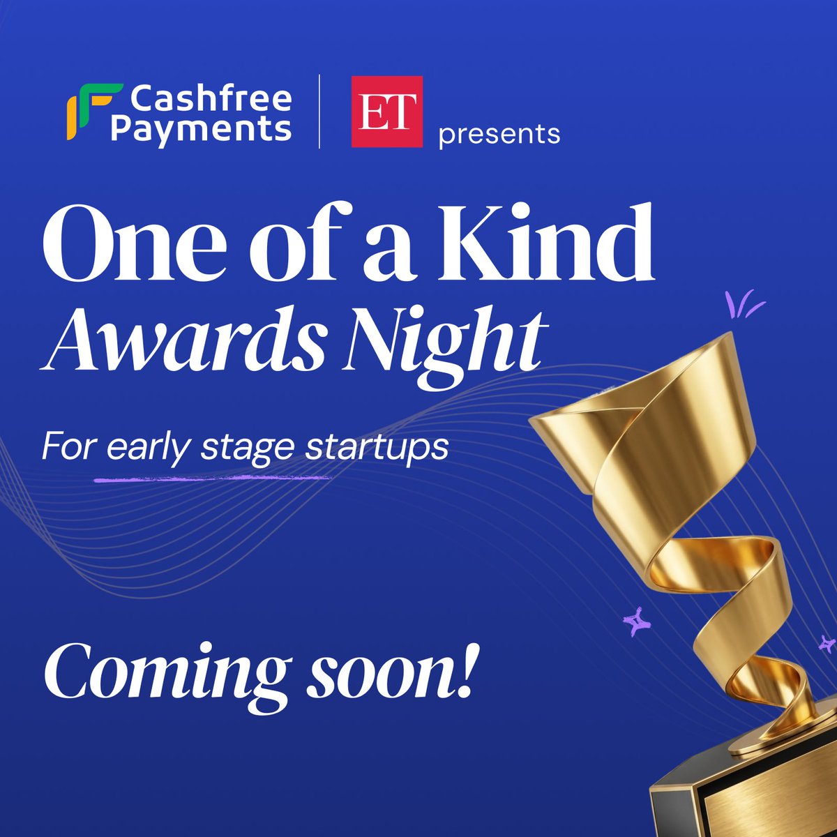 gocashfree's tweet photo. The wait is almost over!

The One of a Kind Awards Night, in collaboration with @EconomicTimes , is coming soon... https://t.co/MoWUT4owSK
