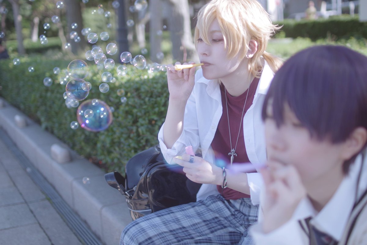 swallow0913's tweet photo. ※コスプレ　学パロ✌️

🫧こんな時間があったら🫧

⚔️・【@fj__mr 】
Photo・【@mtu413 】 https://t.co/WgUYImPBjC