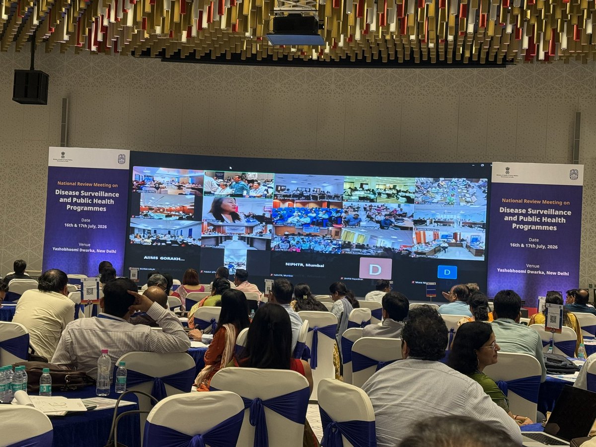 NCDCMoHFW's tweet photo. India is building a more connected and future-ready public health surveillance system through stronger infrastructure, trained teams, digital platforms, regular reviews and field supervision. The National Review Meeting supports this shared effort.
#NCDC #IHIP #PublicHealth https://t.co/t3fmIoK6bg