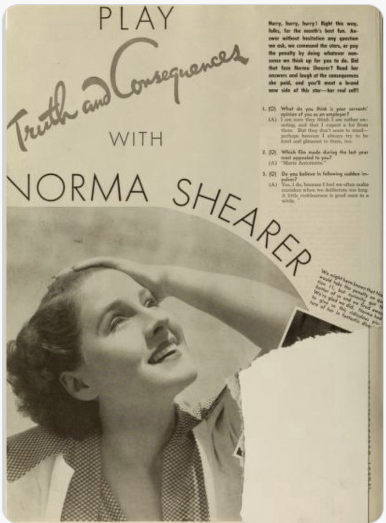 agmacor's tweet photo. In a feature to promote #TheWomen in the August 1939 issue of PHOTOPLAY, #NormaShearer answers 50 questions for the magazine. For the Qs she refuses to answer ("Do you plan to get married again?"), she has to provide an embarrassing photo or story. #TCMParty #nextbook https://t.co/y0DND7k5Jq