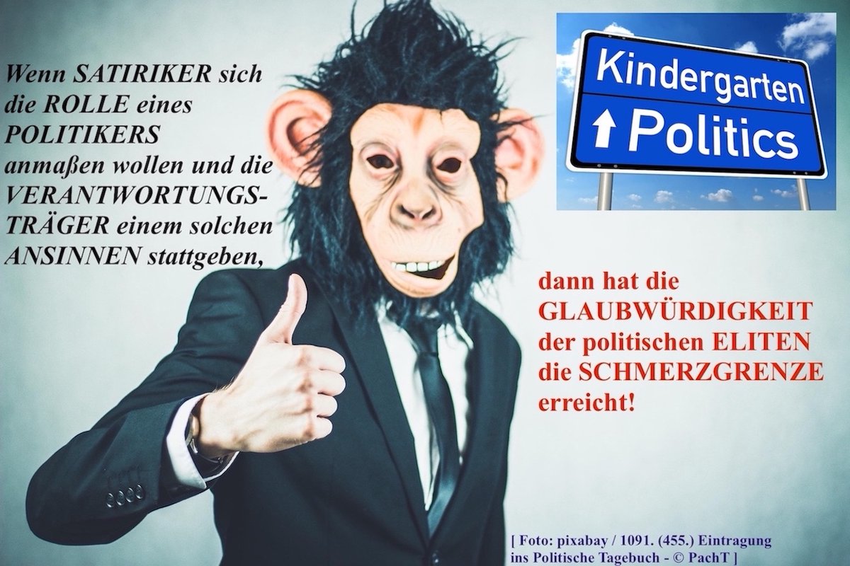 PachT1945's tweet photo. Wenn #SATIRIKER sich die #ROLLE eines #POLITIKERS anmaßen wollen und die #VERANTWORTUNGSTRÄGER einem solchen #ANSINNEN stattgeben, dann hat die #GLAUBWÜRDIGKEIT der politischen #ELITEN die #SCHMERZGRENZE erreicht! https://t.co/OwpMC3UWFj