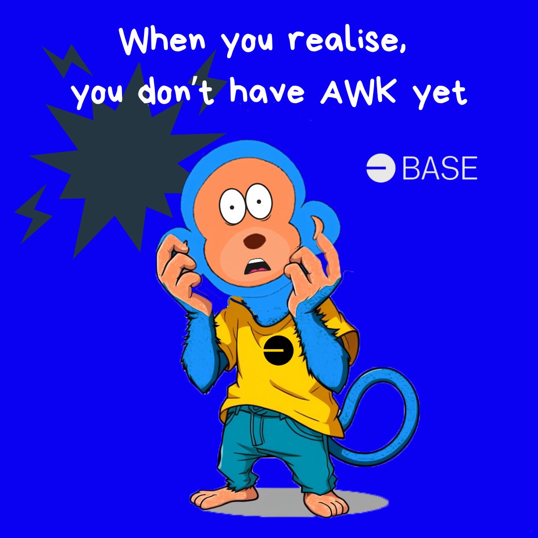 AwkmonkeyBase's tweet photo. 😱🍌 That moment...

...when you realize everyone else is talking about AWK and you're still watching from the sidelines.

Don't let FOMO become your investment strategy.

Join the community.
Start tapping.
Secure your bananas before the next wave rolls in. 🚀🐵💙 https://t.co/SKC44l8pYe