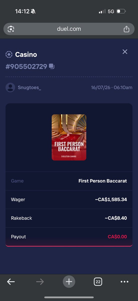 Snugtoes_'s tweet photo. Decided to hang the off stream gamba on the nail again. 

2k downswing today after a 9K€ upswing…

Will be focussing the funds for Leaderboards and rewards/streams. 

Know when to stop lads.. I should know 😅 https://t.co/KetH7o0JB8