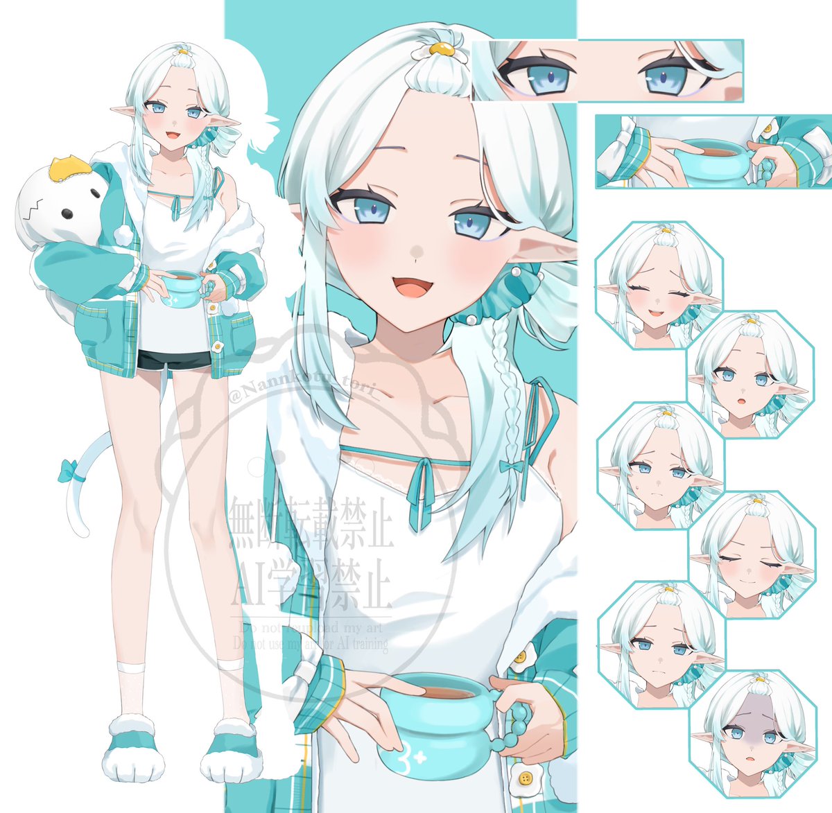 Nannkotu_tori_'s tweet photo. この度、猫卯キヨリさんの1周年記念新衣装デザイン・立ち絵を描かせて頂きました！
配信内でも紹介して頂いたようにゆったりと落ち着いたデザインにさせて頂いています☺️
新しい姿でのこれからの活躍も応援しています‼️✨
改めて1周年おめでとうございますー！！ https://t.co/IXfzurMmSP