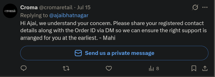 ajaibhatnagar's tweet photo. @LGIndia create DM button and I will send contact like so https://t.co/xWhRoJsxcJ