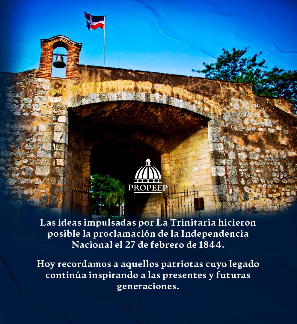 propeepgob's tweet photo. Conmemoramos la fundación de La Trinitaria, símbolo del valor, la unidad y el amor por la patria. Honramos a quienes hicieron realidad el ideal de una República Dominicana libre y soberana.

#FundacióndeLaTrinitaria #PROPEEP https://t.co/2jalCXDEly