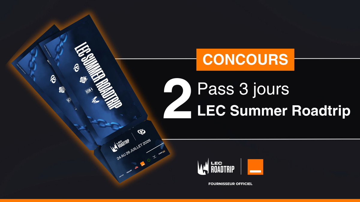 RushEsport's tweet photo. [𝐂𝐎𝐍𝐂𝐎𝐔𝐑𝐒]
Hâte de revoir le Rumble de Canna ? 👀

Le LEC Summer Road Trip s'installe à l'Adidas Arena à Paris et on y sera en tant que fournisseur officiel !

On ne pouvait pas y aller sans vous : on met en jeu 2 pass 3 jours pour venir kiffer avec nous en tribune ! 🧡

Pour participer :
🔄 RT ce tweet
👉 Follow @RushEsport & @KarmineCorp
📅 Tirage au sort le 20/07

Bonne chance à tous ! 🍀