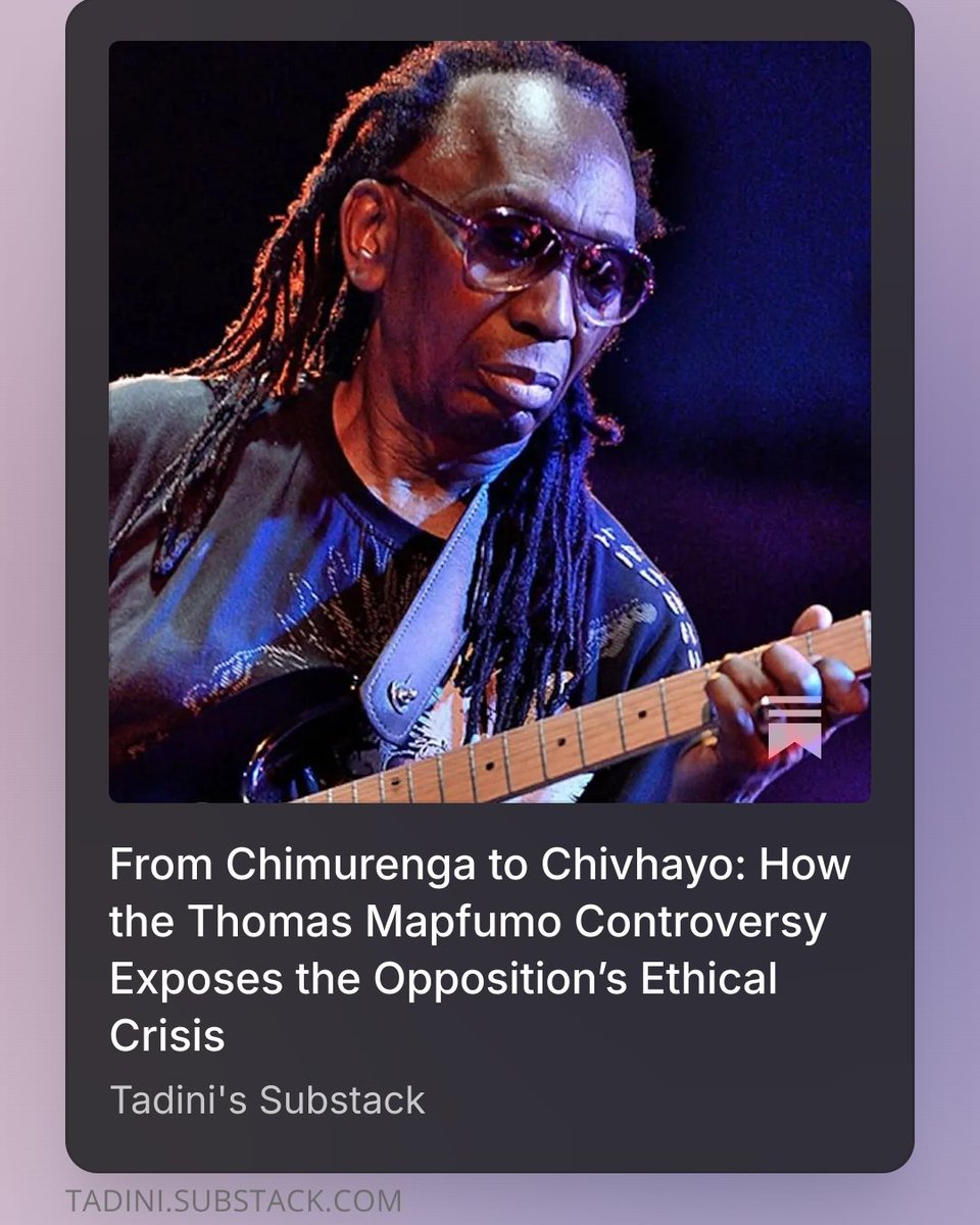 wenyikaiman's tweet photo. https://t.co/kybTkU5AB6
When the very voices of resistance enter the regime's patronage loop, the moral boundary between the oppressor and the liberator dissolves. Thomas Mapfumo’s controversial $1M performance offer isn't an isolated event, it's a symptom of a much deeper, systemic ethical crisis within Zimbabwe's opposition and activist spaces. Here is a deep dive into how repeatedly failing the conflict-of-interest test is costing the democratic movement its most valuable currency: public trust.