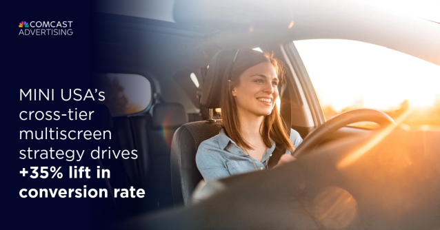 BrianDParker's tweet photo. Check out how a Comcast Advertising campaign helped MINI USA achieve: ✅ 5x increase in high-intent actions ✅ 35% lift in new or used sales ✅ 25% higher conversion rate for participating dealers #ComcastEmp https://t.co/hJGIIyTwCh https://t.co/Fo7ypzmpdm