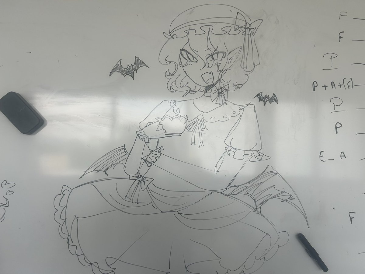 AlexDoeArt's tweet photo. Currently at my mom work so I draw remilia scarlet from touhou https://t.co/8Zlkq8vRx5