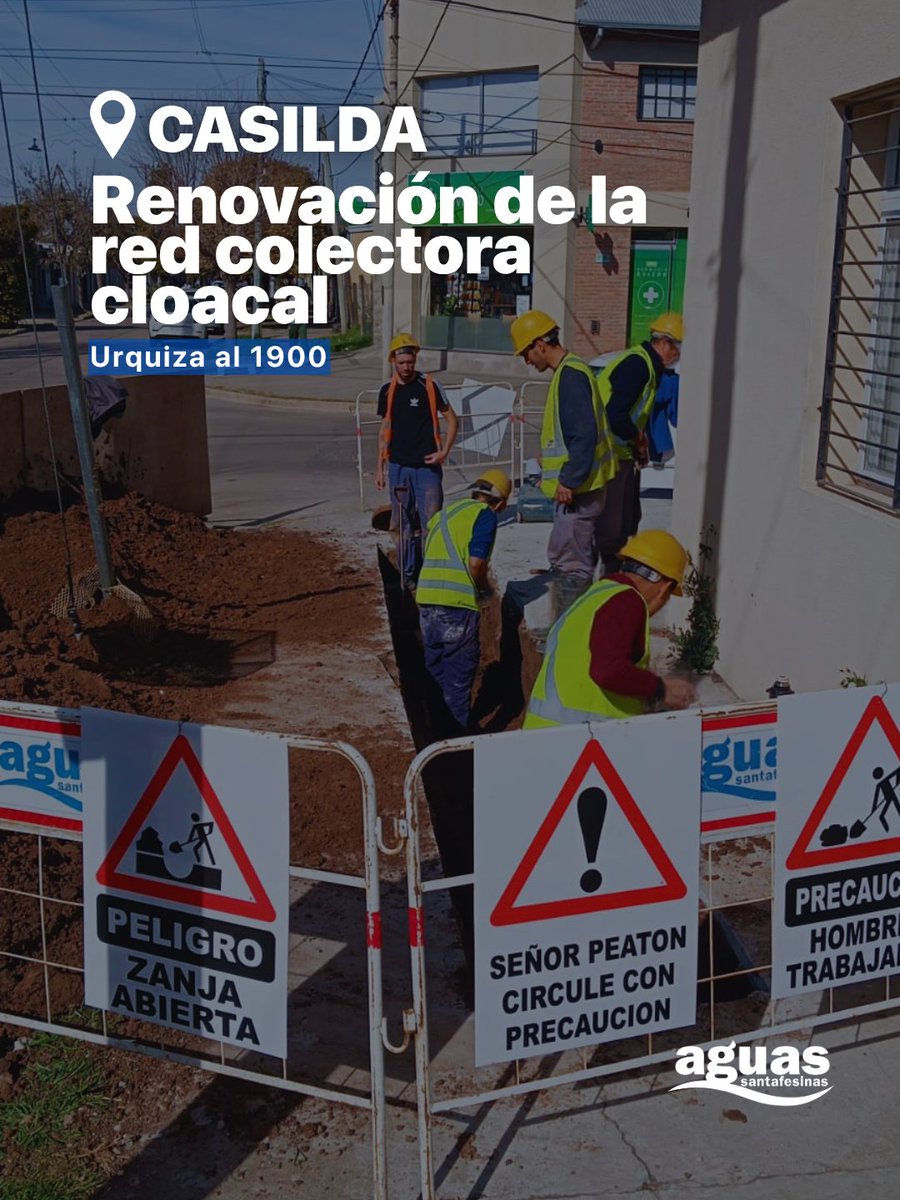AguasSantaFe's tweet photo. 🚧 #Casilda Renovamos la red colectora cloacal en Urquiza al 1900
💰Con una inversión provincial de $34 millones, reemplazamos 103 metros de cañería para optimizar el funcionamiento del sistema cloacal.
✅Los trabajos no afectan el servicio.
ℹ️Más info https://t.co/WpAzZaB6hh https://t.co/EFzRuH4WWp